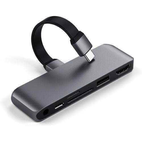 Satechi USB-C Mobile Pro SD Adapter with USB-C PD Charging, 4K HDMI, USB 3.0, Micro/SD Card Readers & 3.5mm Headphone Jack - M2/ M1 iPad Pro, M1 iPad Air, iPad mini and More