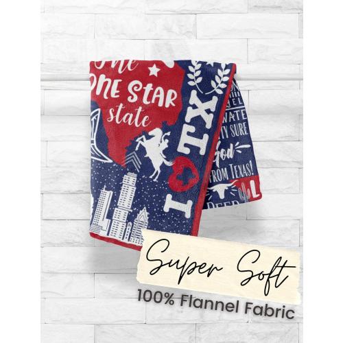 InnoBeta Texas Gifts Blankets Throws Bed Flannel Plush, Texan, Souvenir, Home Decor, US State Gift, Birthday Presents for Women, Men, Friends (50x 65)