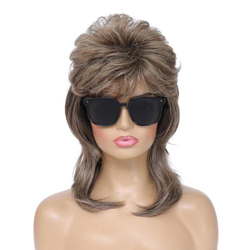 Mullet Wig for Women, Joe Dirt Style, Emo Costume, 80s Fancy Party Accessory, Halloween wig(Light Brown)