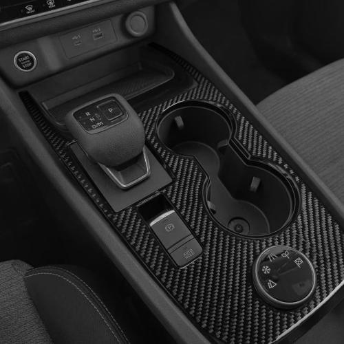 NVCNX Real Premium Carbon Fiber for Nissan Rogue Accessories 2021-2026 2022 2023 2024 2025 SV SL S Platinum Rock Creek Car Center Console Gear Shift Panel Cover Interior Trim Sticker 1PC not for FWD