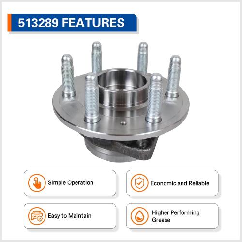 PAROD 513289 Front Rear Wheel Hub and Bearing Assembly Compatible with 2010-2016 Cadillac SRX, 2011 Saab 9-4X 6lugs w/ABS