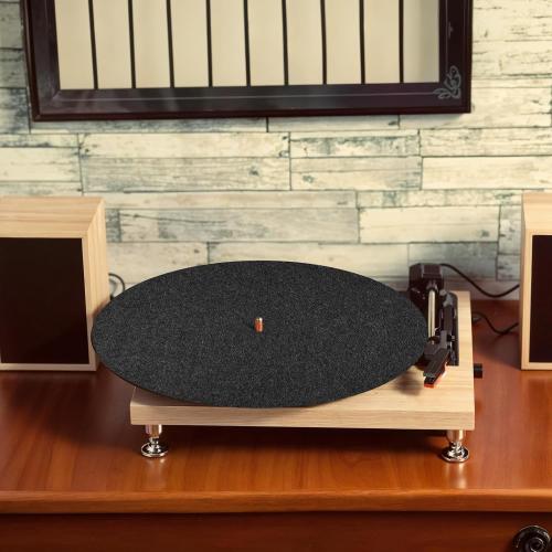 2 Pcs Record Player Mat, Turntable Platter Mat, 12 Inch 3mm Turntable Slipmat Wool Mat, Record Protective Mat, Anti-Slip & Anti-Static Felt Record Pad, Turntable Rubber Mat for Home Record Players