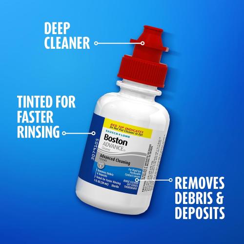 Boston ADVANCE Cleaner Contact Lens Solution for Rigid Gas Permeable Lenses from Bausch   Lomb, 1 fl. oz.