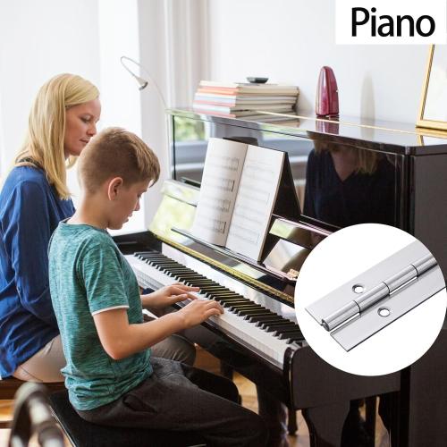 2 Pack Heavy Duty Piano Hinge 48 Inch x 3 Inch Continuous Hinge, 0.060'' Thick Stainless Steel Piano Hinge with Holes for Cabinet, Doors, DIY Wood Boxes Furniture, 3'' Open Width