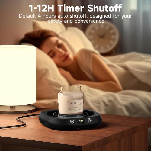 Coffee Mug Warmer - Coffee Cup Warmer for Desk Auto Shut Off, Smart Electric Candle Warmer Beverage Warmer for Coffee, Tea, Water, Milk and Coco, 5 Temperature Settings & 1-12H Timer