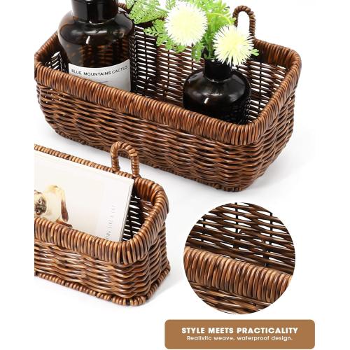 AceList Wall Hanging Basket, Boho Style Hand-Woven Hanging Storage Baskets - Set of 2, Ideal for Boho Room Decor, Kitchen, Garden, and Living Room(Brown)