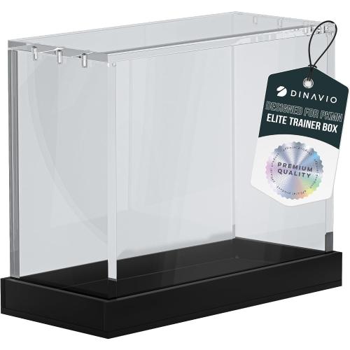 Size 5x3mm Elite Trainer Box Acrylic Case - ETB Protector Case - Elite Trainer Box Protector - 8mm   5mm Acrylic 5x3mm Magnets - Compatible with PKMN ETB Boxes (Black Base)