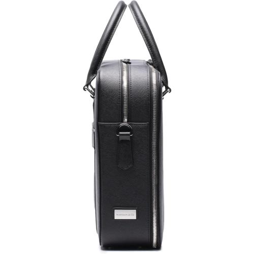 Maverick & Co. Manhattan Double-Zip Leather Laptop Bag – 16” Briefcase for Men, Stylish Business Travel & Work Bag, Durable