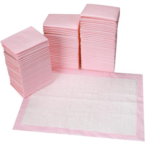 23..Count Disposable Baby Changing Pads, 18”x18” Pink – Super Absorbent Leakproof Quick-Drying, Soft Skin-Friendly Disposable Underpads for Infants, Mess-Free Diaper Changes at Home or On-The-Go