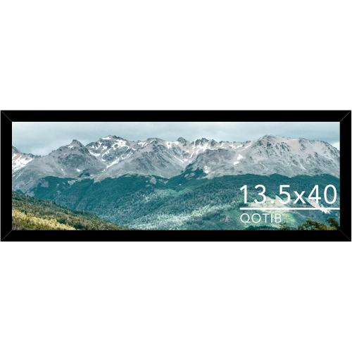 Wood 13.5x40 Picture Frame Black for Wall Hanging, 13.5 x 40 Frame Poster Photo Frame for Wall Horizontally or Vertically, Black, 1 Pack