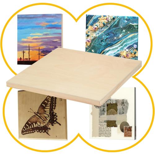 Falling in Art 2 Pack Unfinished Wooden Canvas Panels, 24x36 Gallery Birch Wood Panels Kit, 1 1/2 Deep Art Cradle Boards for Acrylic Painting, Pouring and Burning