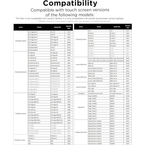 Digital Pen for Lenovo Touchscreen Laptop, Active Capacity Stylus Pen for Lenovo ThinkPad x1 Yoga Miix IdeaPad Flex 5/6 with 4096 Levels of Pressure(Check Compatible List Before Purchase)