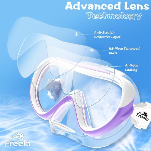 Freela Kids Swimming Goggles for 4-16 with Nose Cover, Anti-Fog No Leakage