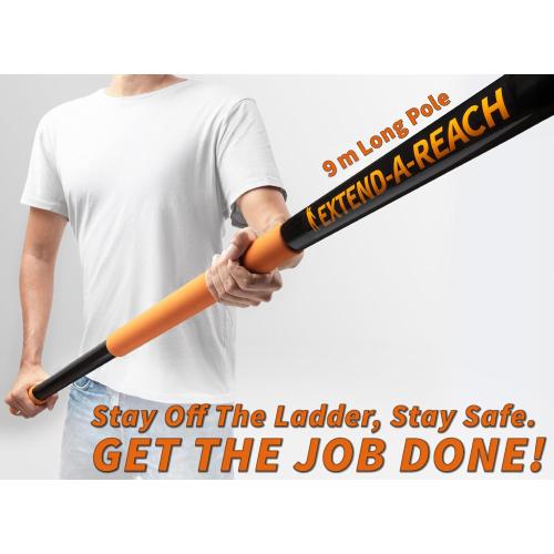 5-30 ft Long Telescopic Extension Pole // Multi-Purpose Extendable Pole with Universal Twist-on Metal Tip // Lightweight and Sturdy // Best Telescoping Pole for Painting, Dusting and Window Cleaning