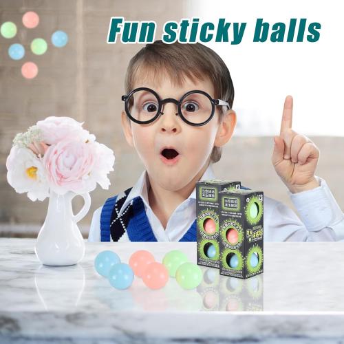 3pcs 2.4in Lumi Balls,Dream Balls,Glow in The Dark Sticky Balls That Stick to The Ceiling,Stress Relievers Stress Balls for Kids and Adults,Elevated Balls,ASMR Cool Stuff for Teens,Stocking Stuffers