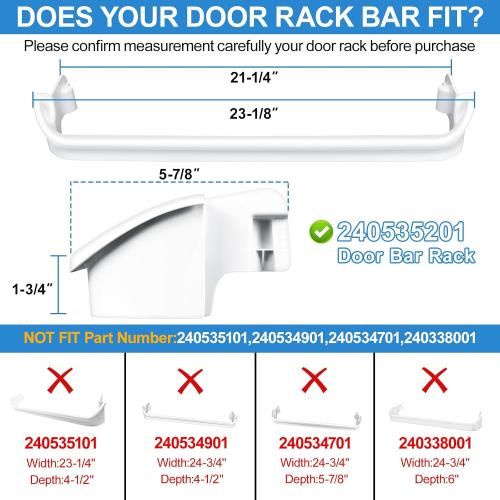 UPGRADED 240535201 Refrigerator Door Rack Bar Replacement Compatible with Frigidaire Kenmore Refrigerator Door Shelf Replacement Parts AP3214686, AH734991,FRT17B3AZB, LFHT1513LW0,FRT15 Door Shelf Rack