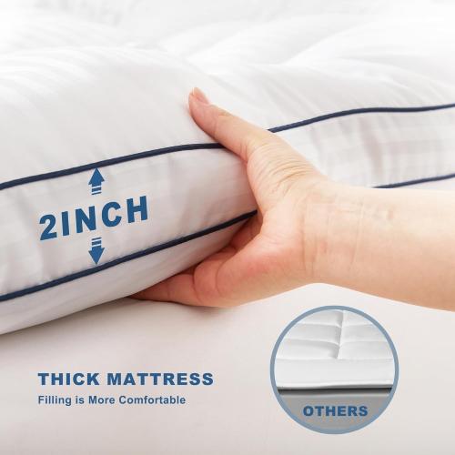 BEDLORE Full Mattress Topper, Thick Pillow Top Pad for Back Pain Relief, Cooling Soft Mattress Cover with Deep Pockets 6-15 inch