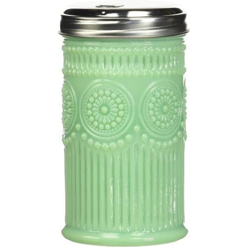 Tablecraft Sugar Shaker with Stainless Steel Top, 3.0625 x 5.75, Green