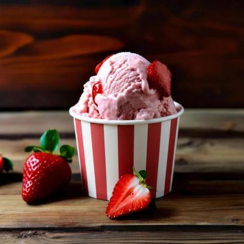 Zopeal 50 Count Red and White Striped Ice Cream Cups Disposable 9 oz Ice Cream Bowls Paper Race Car Birthday Christmas Party Supplies Snack Cups Sundae Picnic Dessert Yogurt Bowls for Food