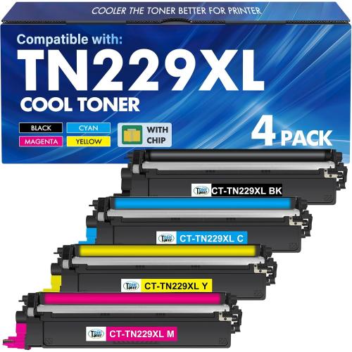 TN229 TN229XL MFC-L3780CDW Toner Cartridges 4 Pack for Brother MFC-L3720CDW