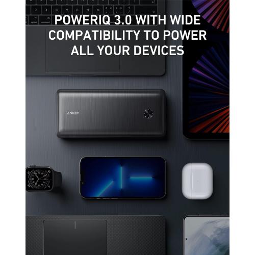 Anker Power Bank, 25.6K Portable Charger 87W Bundle with 65W USB-C Wall Charger, Works for MacBook, Dell XPS, Microsoft, Pixelbook, iPhone iPhone 15/15 Plus/15 Pro/15 Pro Max, Samsung, iPad, and More