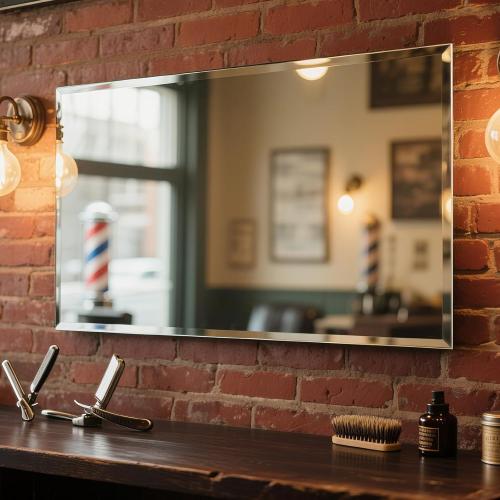 Rectangular Beveled Bathroom Mirrors, 28X48 inch Square Frameless Mirror, Rectangular Frameless Mirrors，Beveled Bathroom Mirror。