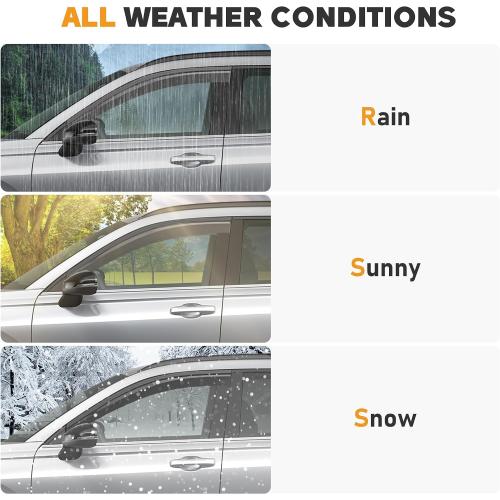 Shatterproof Taped-On Window Deflectors for Subaru Crosstrek 2024 2025 with Black Trim, Rain Guards, Window Visors for Cars, Vent Deflector, 4pcs
