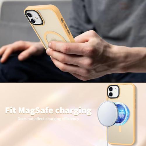 CACOE Magnetic Case for iPhone 12 & iPhone 12 Pro 6.1 inch-Compatible with MagSafe & Magnetic Car Phone Mount,Not Yellowing Anti-Scratch (Yellow)