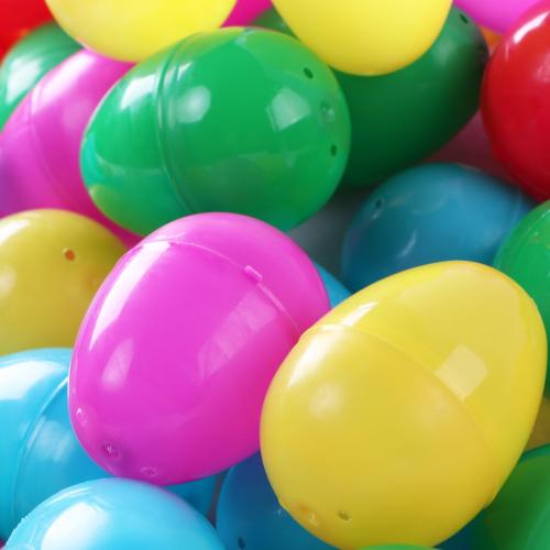 NEWBEA 2000 Pcs Easter Eggs,2.4 Assorted Bright Colors Plastic Easter Eggs Easter Eggs Empty for Easter Hunt, Basket Stuffers Fillers, Easter Themed Decorations