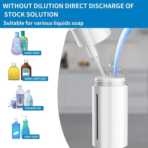 Aunmaon Automatic Soap Dispenser Touchless, Modern, Kitchen & Bathroom, Hands-Free, Adjustable Volume, Long Battery Life, Compatible with Thick & Thin Soap, Easy for Toddlers, Clog-Free, White