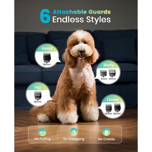 oneisall Dog Clippers for Grooming Thick Hair,Low Noise Dogs Grooming Kit with Detachable Stainless Steel Blade,Dog Shaver for Thick/Matted/Knotted/Fine/Wave/Curly Hair,PC18