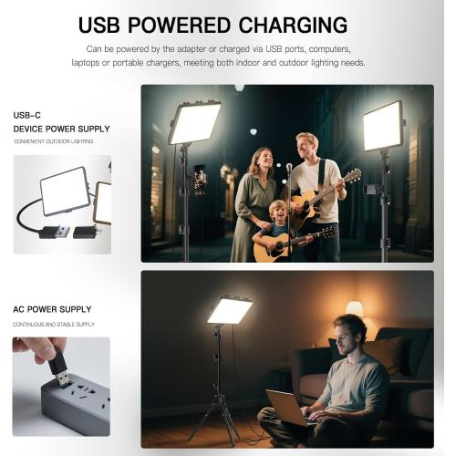 2-Pack LED Video Light Kit, NiceVeedi Studio Light, 2800-6500K Dimmable Photography Lighting Kit with Tripod Stand&Phone Holder, 73 Stream Light for Video Recording, Game Streaming, YouTube