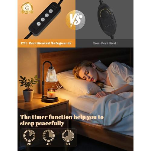 Innqoo Candle Warmer Lamp with Timer, Dimmable Candle Warmer for Jar Candles, Height Adjustable Wax Melts Warmer, Birthday Gifts for Women Mom, House Warming Gifts New Home Decor