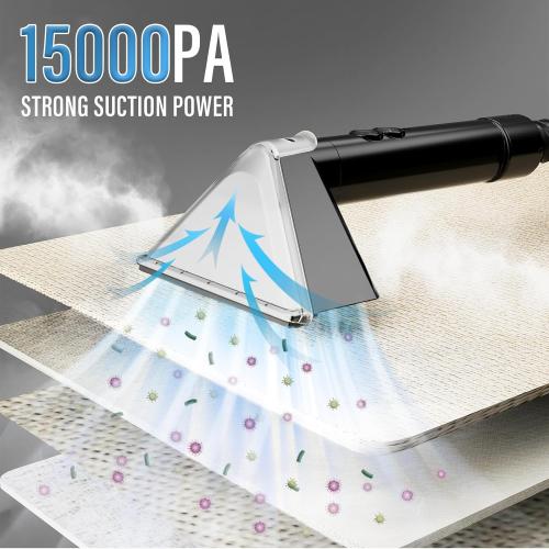 Portable Carpet Cleaner Machine with Steam and Heating Techology 122 Black