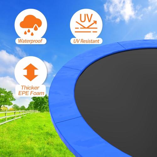 Polwkscas Trampoline Pad 10ft 12ft 14ft 15ft 16ft Trampoline Replacement Safety Pad, Waterproof and Tear-Resistant Safety Spring Cover Round Frame Pad, Trampoline Pad Replacement