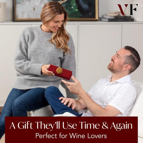 Electric Wine Preserver - Rechargeable Vacuum Saver With Airtight Seal - Automatic Air Remover Pump for 10 Days of Flavor & Freshness - Preservation System (Black & Rose Gold)