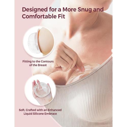 Momcozy Breast Milk Collector, Milk Collectors for Breastfeeding, Reusable Breast Milk Shells, Silicone Catcher with More Fit & Soft (3oz/90ml, 2 Counts)