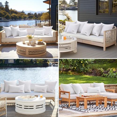 MIULEE Pack of 2 12x20 Outdoor Waterproof Throw Pillow Inserts, Decorative Water-Resistant Pillow Cushion for Patio Garden