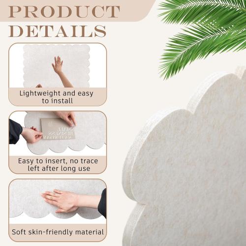 Scalloped Felt Bulletin Board 24 x 18 Inches Foldable Camel Pin Cork Board Alternative for Wall, 2' x 1.5' Trifold Picture Vision Self Adhesive Bulletin Decorative