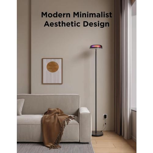 Govee Uplighter Floor Lamp for Living Room, RGBIC Ripple Projector, Floor Lamp for Bedroom, Compatible with SmartThings, Alexa, and Matter, LED Modern Corner Floor Light, Warm Cool White Standing Lamp