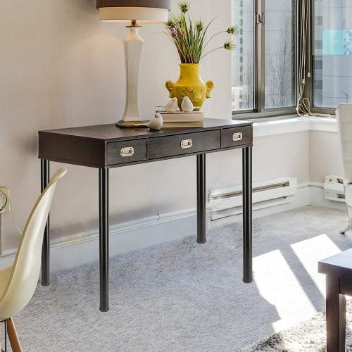 QLLY 29.5 inch / 75cm Adjustable Tall Metal Desk Legs, Office Table Furniture Leg Set, Set of 4 (75cm, Black)