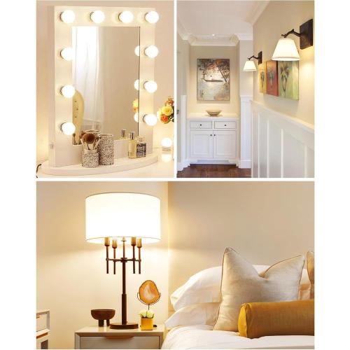 G14 LED Low Watt Light Bulbs, 15W Equivalent Small Globe Light Bulbs, 1W Soft White 3000K Small Night Light Bulbs for String Lights, Window Candle, Table Lamp, E26 Base, Non-dimmable, 6 Pack