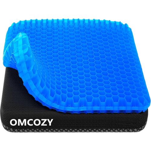 Gel Seat Cushion, Cooling seat Cushion (Super Large & Thick), Breathable Honeycomb Design Absorbs Pressure Points Seat Cushion, Gel Cushion for Office Chair, Home Car seat Cushion for Wheelchair
