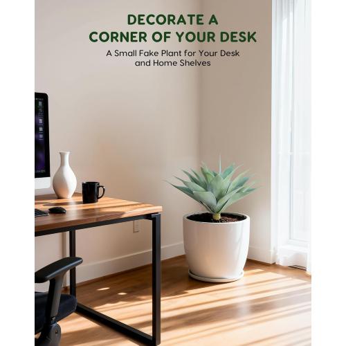 Velener Artificial Outdoor Blue Agave Plant - Small Size UV Resistant Fake Agave Plants for Indoor and Outdoor Decor(18 Inch)-2 Pack