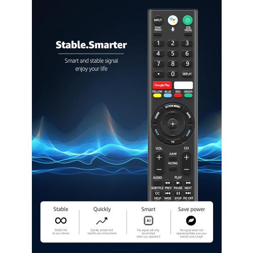 RMF-TX310U Voice Replacement Remote Control with Mic for Sony 4K Smart Bravia TV XBR-43X800G XBR-49X800G XBR-49X900F XBR-55X800G XBR-65X900F XBR-65X800G XBR-75X900F XBR-75X800G XBR-85X900F