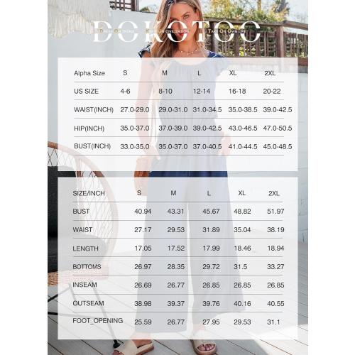 Size XL .....Dokotoo Jumpsuits for Women 2025 Summer Ruffle Sleeves Square Neck Rompers Drawstring Overalls with Pockets