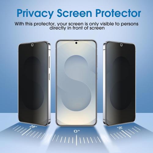 amFilm Auto-Alignment OneTouch for Samsung Galaxy S25 /S25 Plus 6.7 Privacy Screen Protector   Camera Lens Protector, Tempered Glass, 30 seconds Installation, Bubble Free, Privacy Protection 2 2 Pack