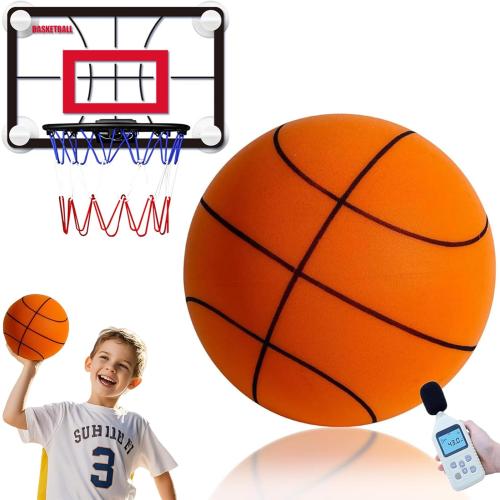 Indoor Basketball Set, 2025 Upgrade Silent Basketball with a Detachable Iron Basketball Hoop, Practicing Dribbling, Shooting, and Dunking Techniques Quietly at Any time Indoors,for Teens and Adults