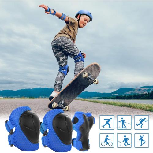 WayEee Kids Bike Helmet Set Skateboard Knee Pads, Helmet Pad Set Protective Gear Set Adjustable for Girls Kids 3-14 Helmet Elbow Pads Wrist Guards for Sport Cycling Bike Roller Skating Scooter