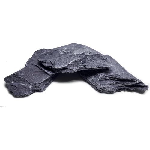 Natural Slate Stones 8 to 10 Inches - USA Sourced and Packaged for Aquascaping Aquariums, Terrariums, Paludariums, Reptile Enclosures, and Gardens (8-9 lbs)